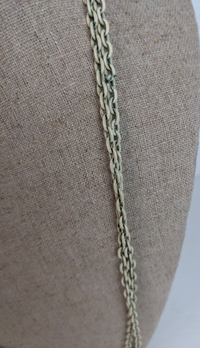chain geometric necklace long or double strand metal 48" length - Picture 3 of 5