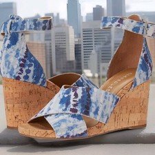 New Aerosoles Women's Carnegie Wedge Sandal Blue Size 7.5 52