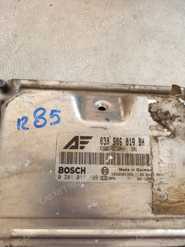 038906019BH 0281011199 BOSCH EDC15P+ CENTRALINA MOTORE VW SHARAN 1.9 TDI 96 KW - Immagine 2 di 4