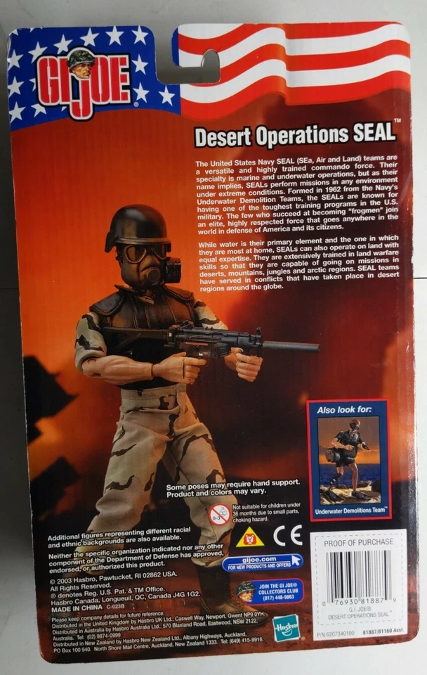 NUEVO G.I. FIGURA DE ACCIÓN JOE 12" DESERT OPERATIONS SEAL HASBRO! C54 Foto 2 de 2