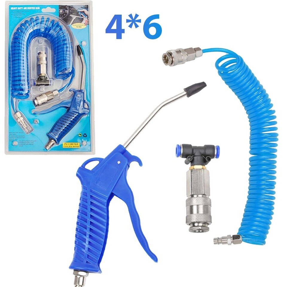 Druckluftpistole Mit 5m Spiralschlauch - Profi Luftpistole Für LKW & Baufahrzeuge