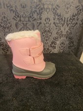 Cat  Jack-Girl's Pink/gray 'thermalite' faux fur winter snow boots