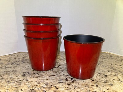 BEAUTIFUL RED FLORAL DURABLE VASES (5)