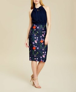 blue floral halter dress
