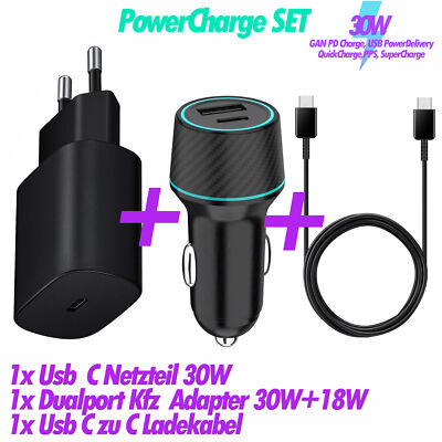 SET Sony Xperia Pro 1 10 10 X  XA Schnellladegerät Kfz Adapter Usb C Ladekabel