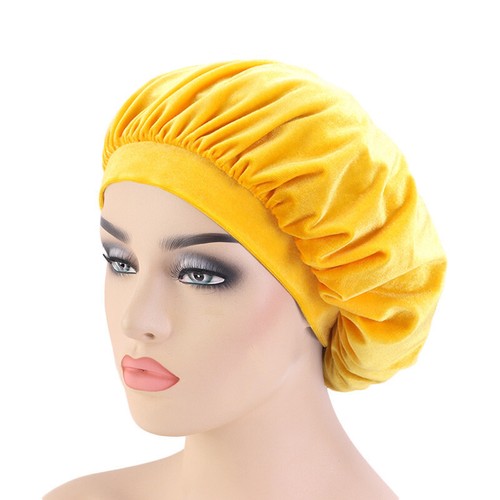 Velvet Women Night Sleep Cap Bonnet Head Wrap Covers Hair Care Caps Headwear Hat - Picture 9 of 30