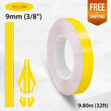 YELLOW 3/8" 9mm PIN STRIPE Car Model Bike Streamline TAPE Decal Vinyl Sticker