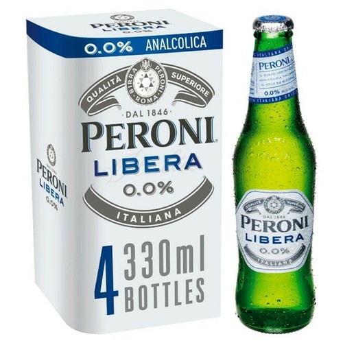 Peroni Libera AlcoholFree Zero 0 Beer 24x330ml Bottles NonAlcoholic