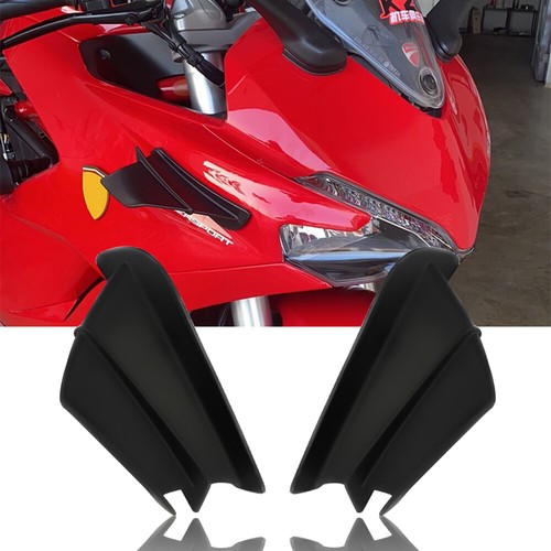 Motorcycle Body Air Winglets Side Deflector Wing Spoiler Carbon Fiber/Gloss H - Picture 10 of 13