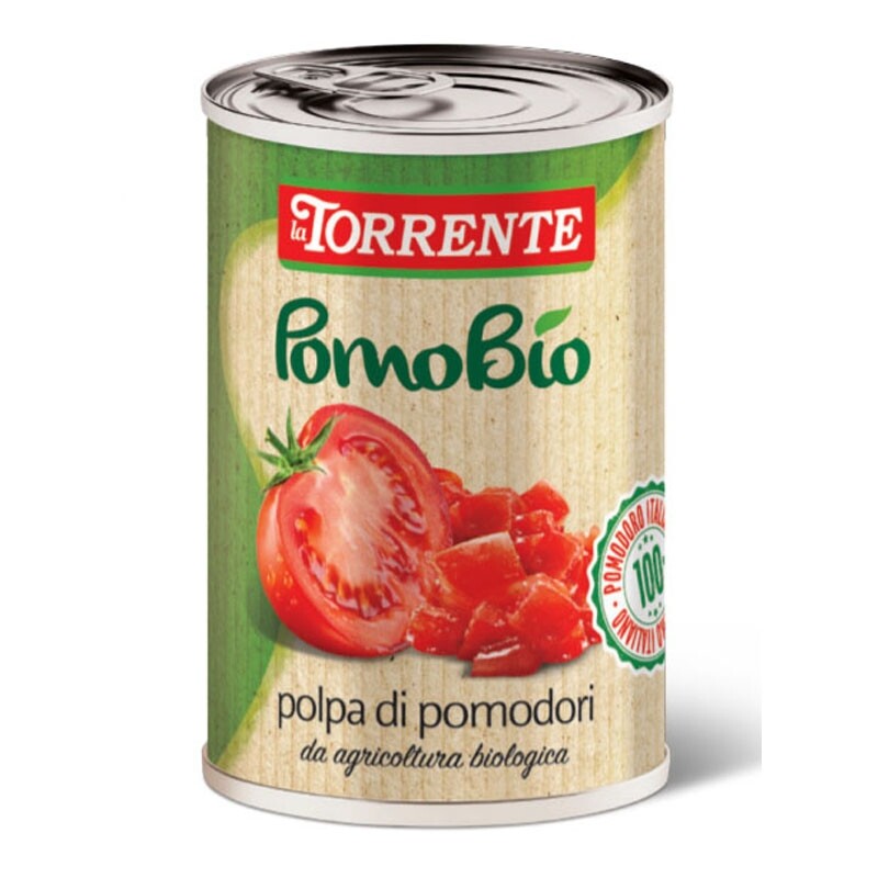 Polpa di pomodoro Biologico a cubetti  da 500g   - La Torrente