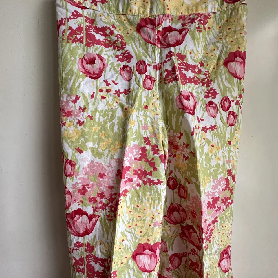 Hartstrings Pant Girls 6X Pink Yellow Floral Cotton - Image 2 of 4