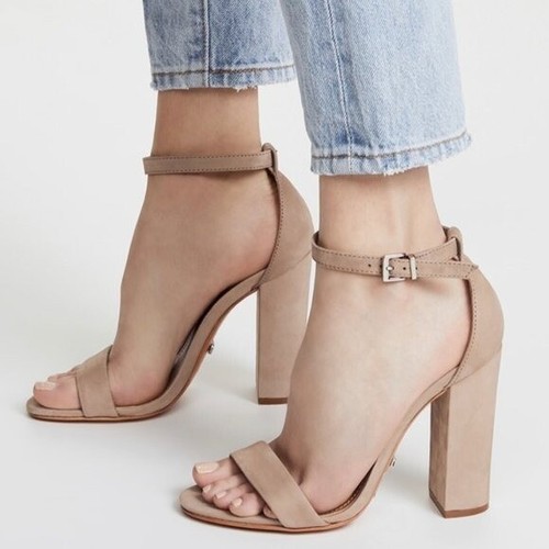 SCHUTZ ENIDA HEELS IN OYSTER SZ 8.5 B 
