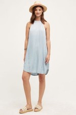 ANTHROPOLOGIE Cloth & Stone High Tide Dress in Chambray Size XL / 14 BRAND NEW
