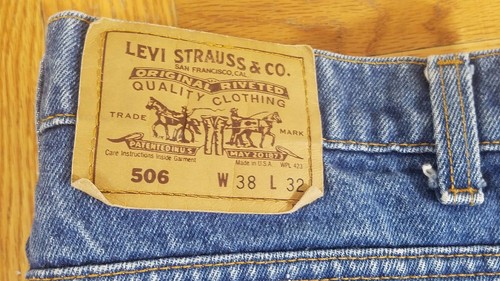 Vintage LEVIS 506 Jeans Orange Tab Made in USA Men's Size 36x32 Blue Wash - 第 5/8 張圖片
