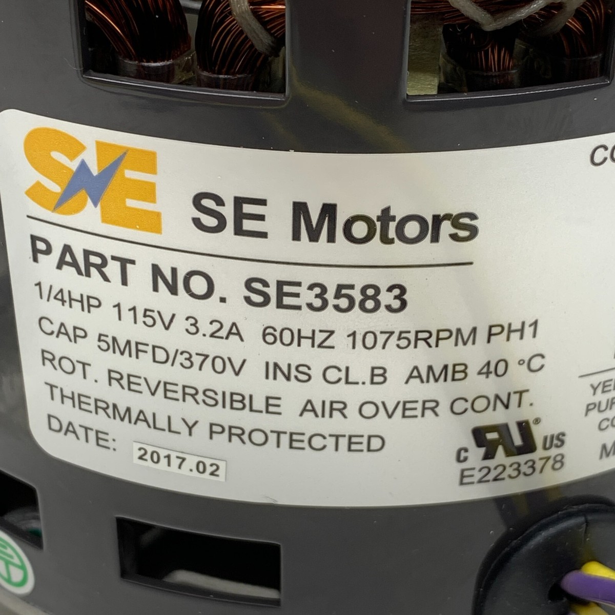 Smart Electric SE3583 48 Frame Furnace Blower Motor 115v 1/4 HP