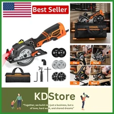 Versatile 4-1/2" Circular Saw - Precision Cutting with Laser & 6 Powerful Blades