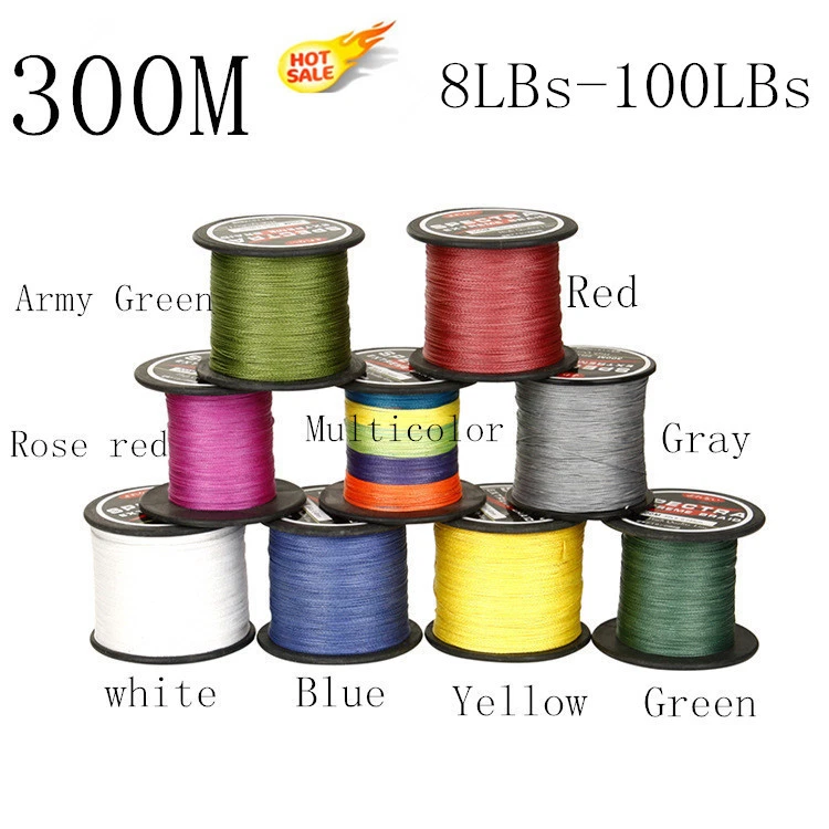 300M Fishing Line Top Quality PE Line 8-100LBs 4 Braided Line