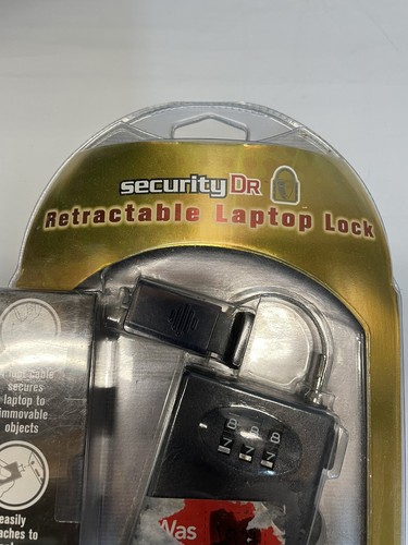 Security DR. Retractable LAPTOP LOCK, New Sealed Clamshell Packaging - 第 2/3 張圖片