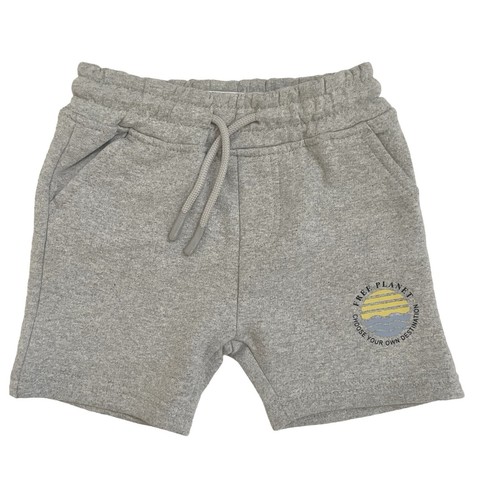 Free Planet Boys Outfit Hoodie Jacket Shorts Size 2T -2 Pc Set Gray Fleece Lined - Picture 9 of 13
