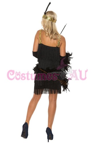 Ladies 20s 1920s Charleston Flapper Chicago Fancy Dress Costume Cigarette Holder - Picture 7 of 12