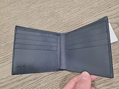 【SALVATORE FERRAGAMO】WALLET Salvatore Ferragamo Men's Blue Leather Wallet Bifold New