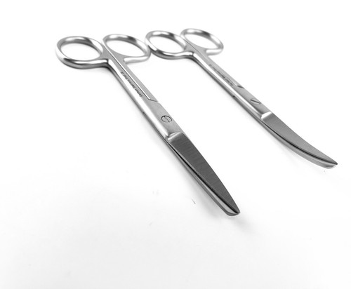 2 Surgical Scissor 5.5" Multipurpose Curved & Straight Sharp Blunt German Steel - Picture 6 of 6