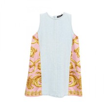 VERSACE Medusa Sleeveless Denim Dress 1011229 1A10288 Cotton Blue #40 Used Women