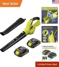 Battery-Powered Leaf Blower - 2 Tubes, Overload Protection & 150 MPH Performance