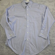 Lauren Ralph Lauren Shirt Mens 16 32/33 Blue Classic Fit Non Iron Dress Pocket
