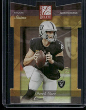 2022 Donruss Elite Derek Carr 2002 Retro Status Gold Die Cut /4 Raiders