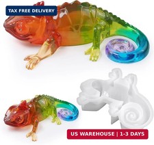 Large Chameleon Resin Molds Silicone 3D Animal Epoxy Resin molds Lifelike Deep L