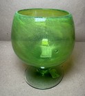 Crate & Barrel Hand Blown Green Glass Brandy Snifter Goblet Set Of 2 — photo 2