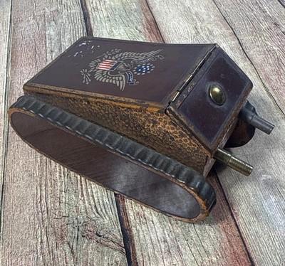TANK NWOBHM CDBOX レアアイテム Antique WWI Era US Army Tank Copper Cigarette Holder Snuff Box