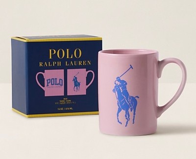 NEW Polo Ralph Lauren 14oz BIG PONY POLO LOGO Porcelain Coffee Tea