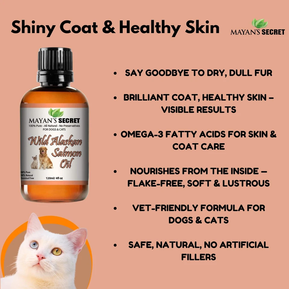 Óleo de salmão puro selvagem do Alasca para cães e gatos - Suporta função articular, imune... - Imagem 4 de 4