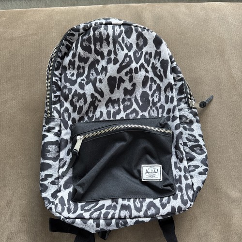 Herschel Supply Co. City daypack Canvas Backpack  Black White Leopard Print