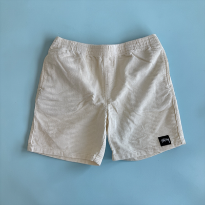 パンツ OLD STUSSY Beach Shorts Made in USA STUSSY AU Wide Wale Cord Beach Shorts Corduroy-White, Size: 28, 30