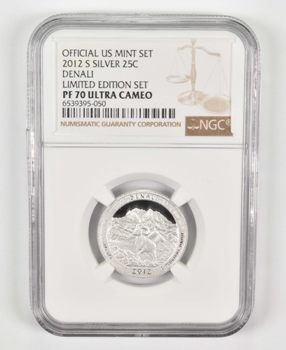 2012-S PF70 Denali Silver Quarter US Mint Limited Edition Set NGC *8029