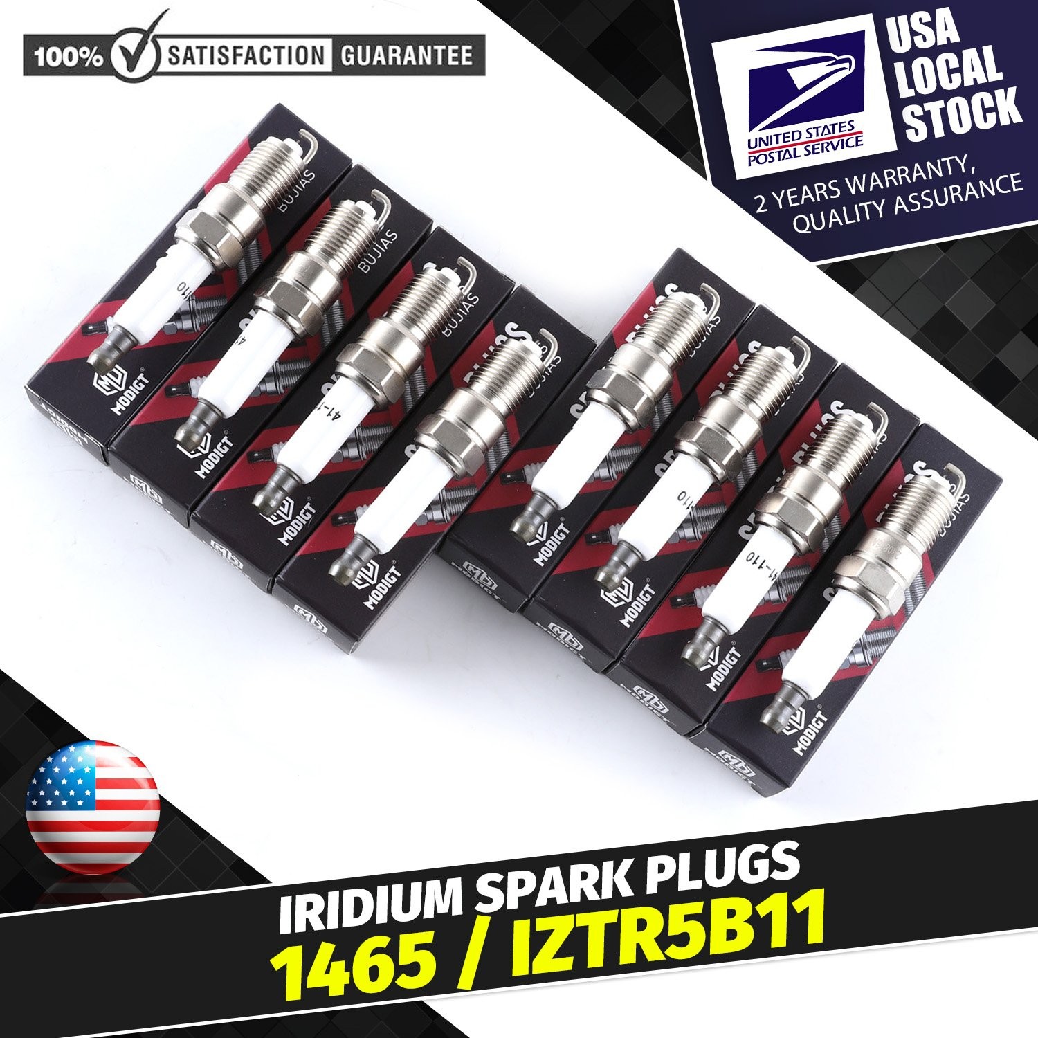 G-power Set of 8 Fit NGK 1465 Spark Plug Iridium IZTR5B11 High Quality For GMC