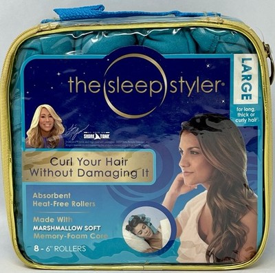 NEW Sleep Styler Large 6  Memory Foam Heat-Free Rollers Wavy Curly Hair Curlers
