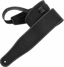 Guitar Strap, 3-inch Wide Full Grain Leather, Extra Wide Lightweight and Soft...