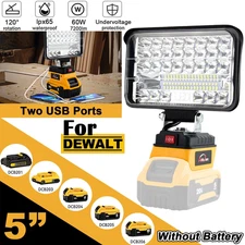 60W Cordless LED Work Light Battery Light Flood Light for Dewalt 20V Battery