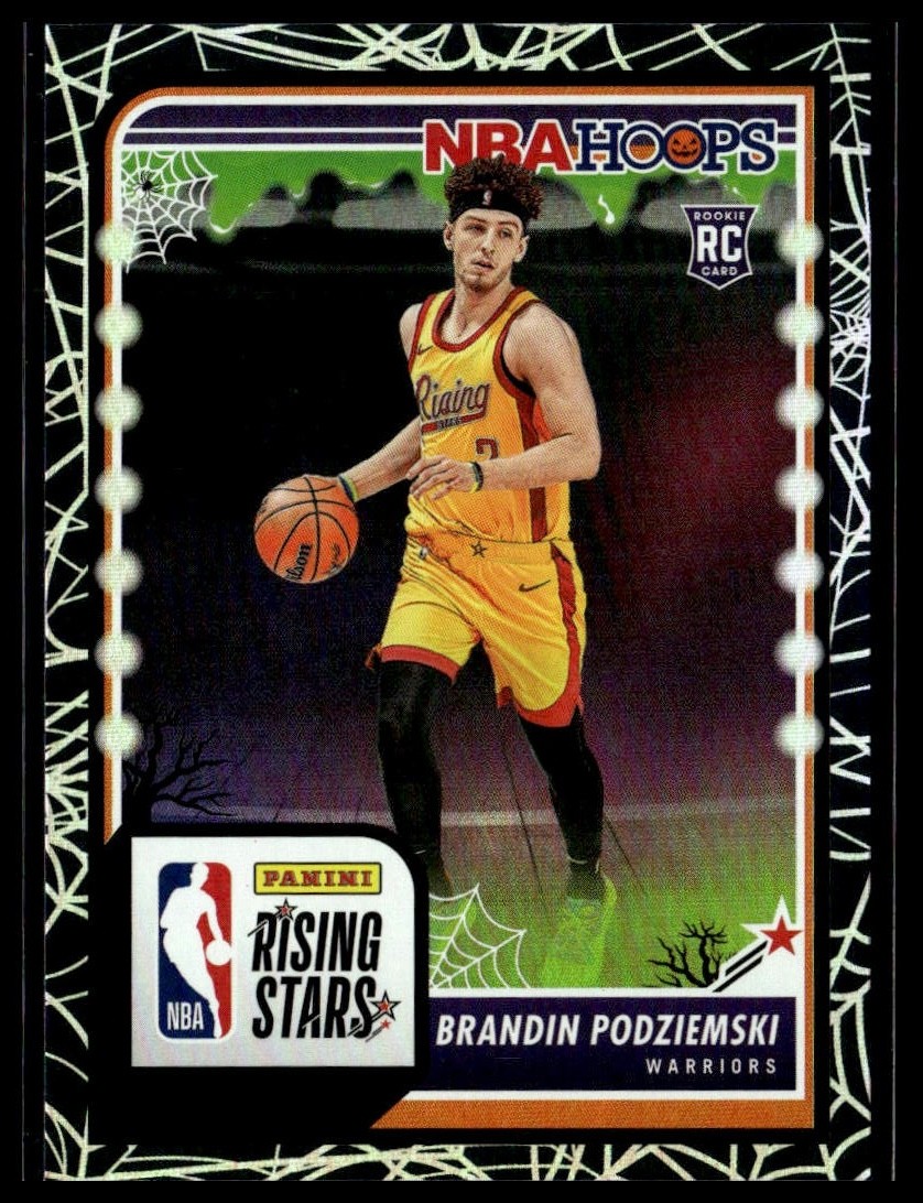 2023-24 Panini Haunted Hoops 297 Brandin Podziemski GS Warriors RC Holo Webs