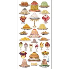 Violette Stickers - French Desserts - Vintage Sweet Treats Sticker Sheet - Craft