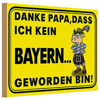 Holzschild Spruch 30X20Cm Danke Papa Dass Ich Kein Bayer