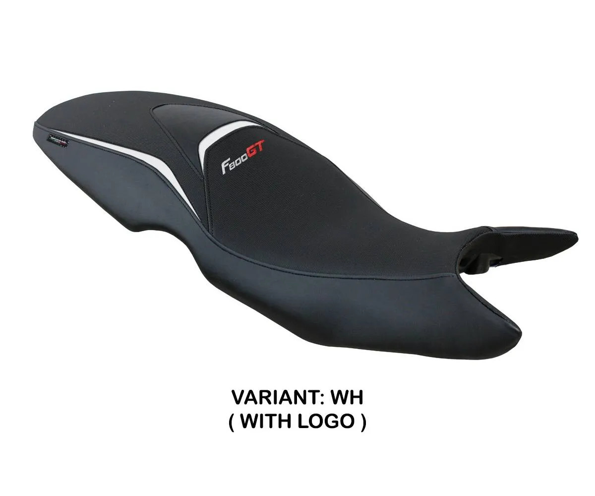 Seat saddle cover Tallin White WH + logo Tpz compatible BMW F 800 GT 2012 2016