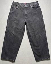 Vtg 1999 Tommy Hilfiger Jeans Mens 40x30 (36x28) Black Carpenter Baggy Wide Y2K