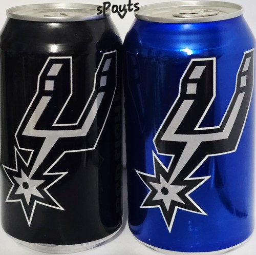2017 SAN ANTONIO SPURS COOL BLACK+BLUE BUD LIGHT BEER CANS NBA BASKETBALL TEXAS