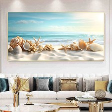  Sea Beach Seashells Print Posters Canvas Pai...