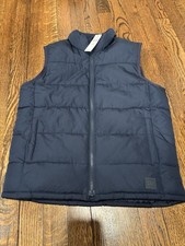 Boys GAP Navy Medium regular Quilted Puffer Vest with Zipper Closure